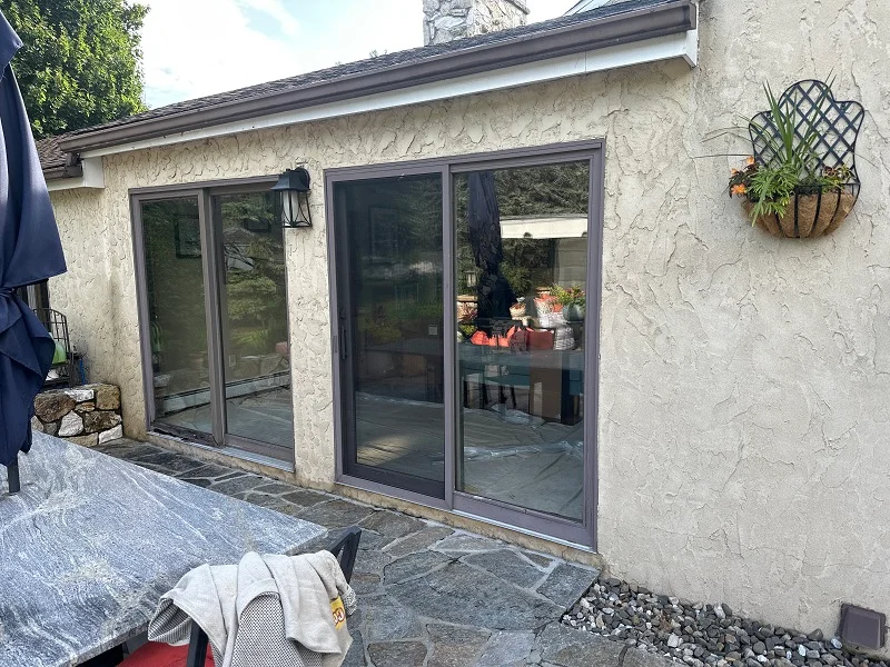 Patio door installation in stucco 